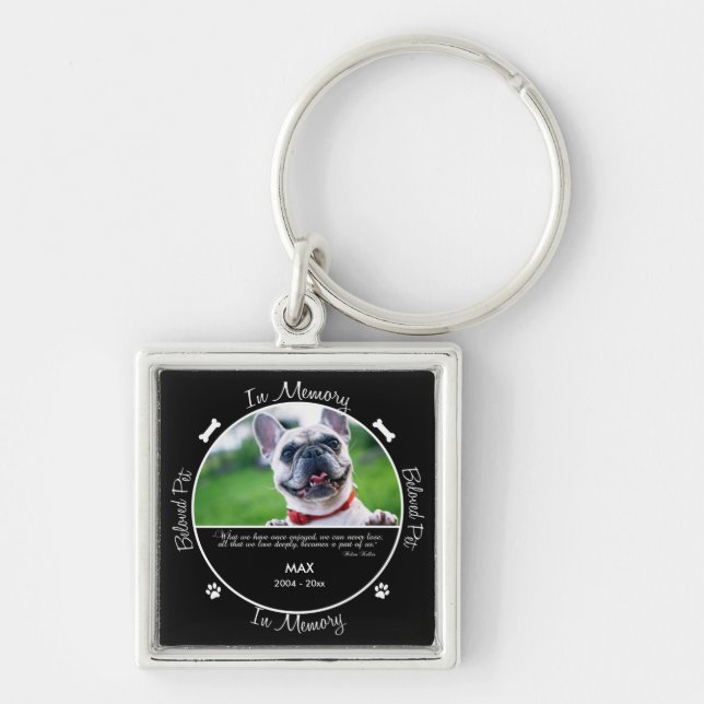 Memorial - Loss of Dog Custom Photo/Name Keychain (Front)