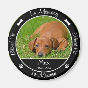 Memorial - Loss of Dog - Custom Photo/Name Magnet