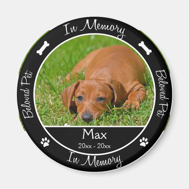 Memorial - Loss of Dog - Custom Photo/Name Magnet (Front)