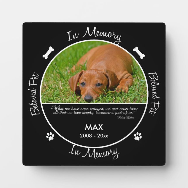 Memorial - Loss of Dog- Custom Photo/Name Plaque (Front)