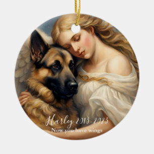 Memorial Loss of German Shepherd Art Photo  Ceramic Ornament