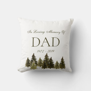 Memorial Loss Of Loved One Rustic Forest Throw Pillow