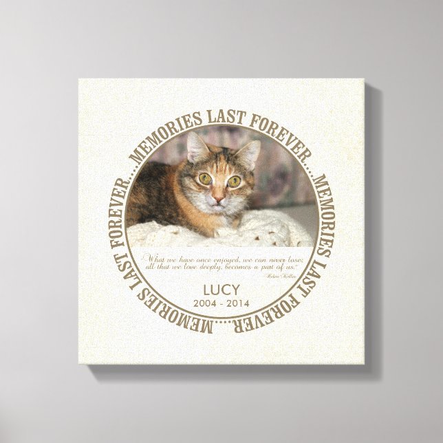 Memorial - Loss of Pet Custom Photo / Name Canvas Print (Front)