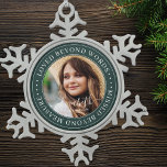 Memorial Loved Beyond Words Elegant Chic Photo Snowflake Pewter Christmas Ornament<br><div class="desc">This simple and classic design is composed of serif typography and add a custom photo. "Loved beyond words,  missed beyond measure"</div>