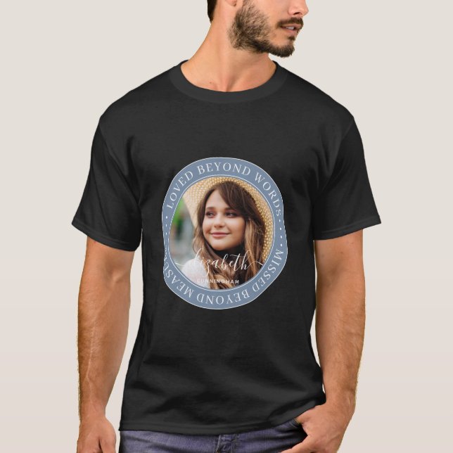 Memorial Loved Beyond Words Elegant Chic Photo T-Shirt (Front)