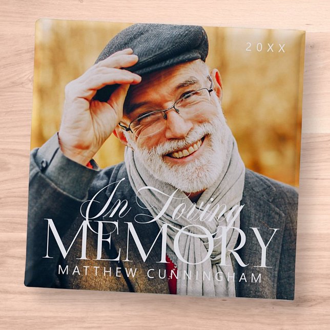 Memorial Loving Memory Simple Modern Photo 2 Inch Square Button (Creator Uploaded)