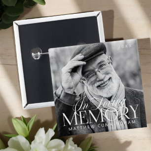 Memorial Loving Memory Simple Modern Photo 2 Inch Square Button