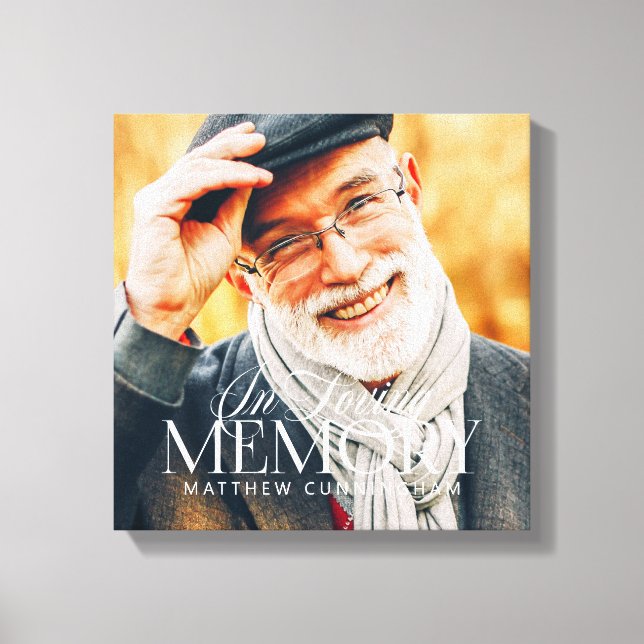 Memorial Loving Memory Simple Modern Photo Canvas Print (Front)