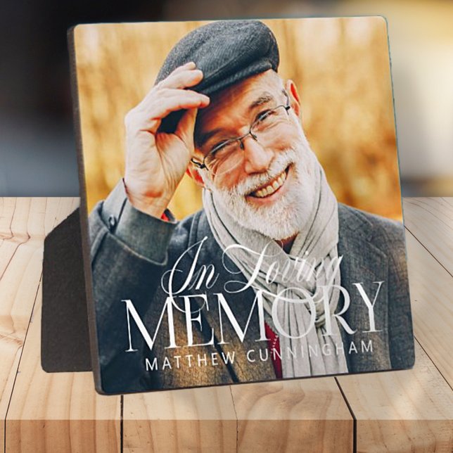 Memorial Loving Memory Simple Modern Photo Plaque (Creator Uploaded)