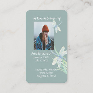 Memorial Memory Card Christian Dragonfly