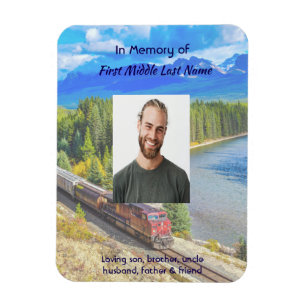Memorial Memory Card Train Rail Tram Railway Magnet