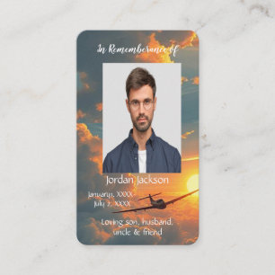 Memorial Memory Pocket Card Airplane Pilot