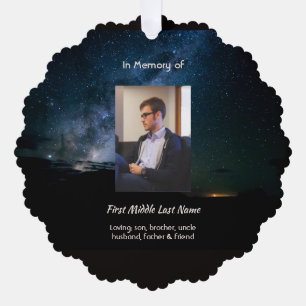 Memorial Milky Way Starry Night Sky  Ornament Card