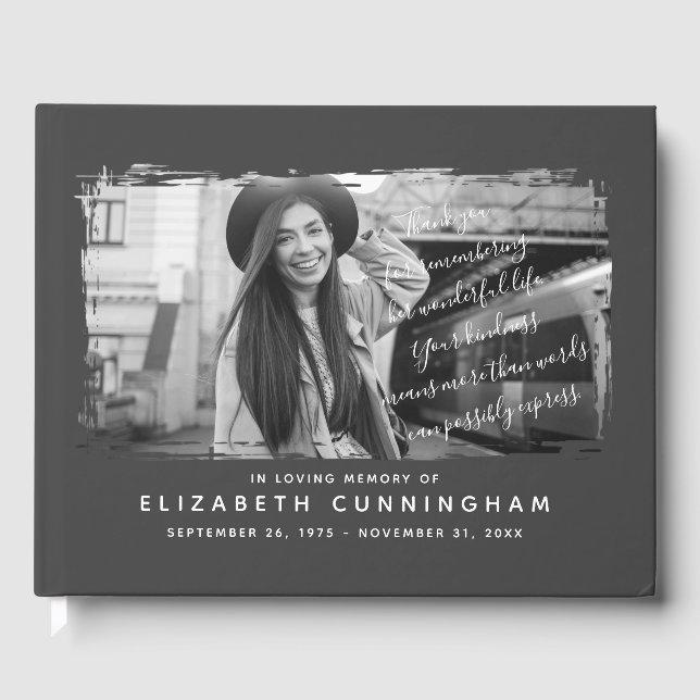 Memorial Modern and Simple Photo Frame Guest Book (Front)