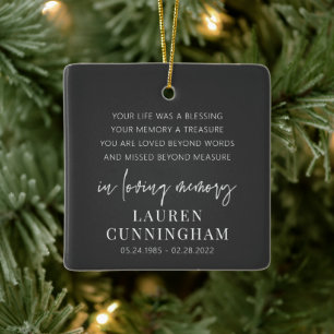 Memorial Modern Elegant Simple Chic Ceramic Ornament