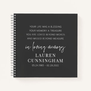 Memorial Modern Elegant Simple Chic Notebook