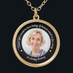 Memorial Modern Photo Heaven Poem Wedding Gold Plated Necklace<br><div class="desc">Add the finishing touch to your wedding attire with this custom photo wedding memorial necklace . Quote: " I know you would be here today, if heaven wasn't so far away... In Loving Memory" Personalize with you loved ones photo. This wedding memorial necklace is perfect in memory of dad, mom,...</div>