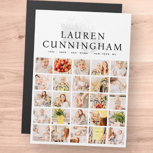 Memorial Modern Simple Foliage 25 Photo Collage