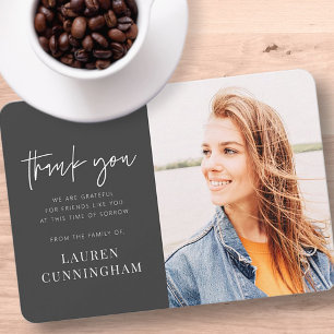 Memorial Modern Simple Minimalist Chic Photo Thank You Card