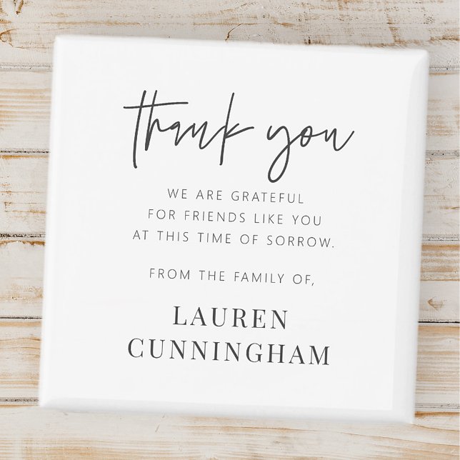 Memorial Modern Simple Minimalist Chic Thank You Magnet (Creator Uploaded)