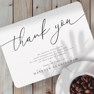 Memorial Modern Simple Minimalist In Loving Memory Thank You Card