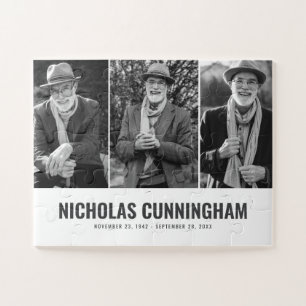 Memorial Modern Three Photo Jigsaw Puzzle