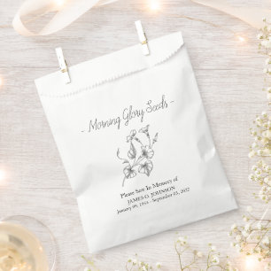 Memorial Morning Glory Seed Funeral  Favour Bag