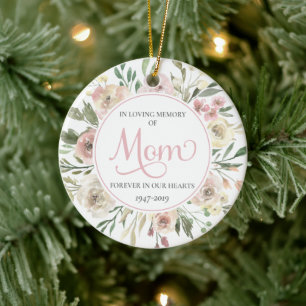 Mémorial Noël ornement photo pour maman - rose