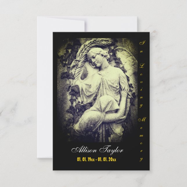 Memorial or Funeral Card - with Angel (Front)