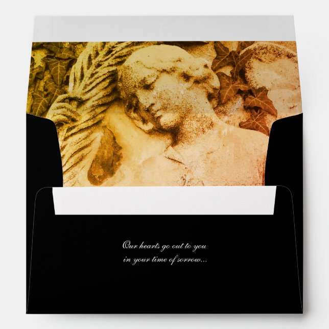 Memorial or Funeral Envelope - Mourning with Angel (Back (Bottom))