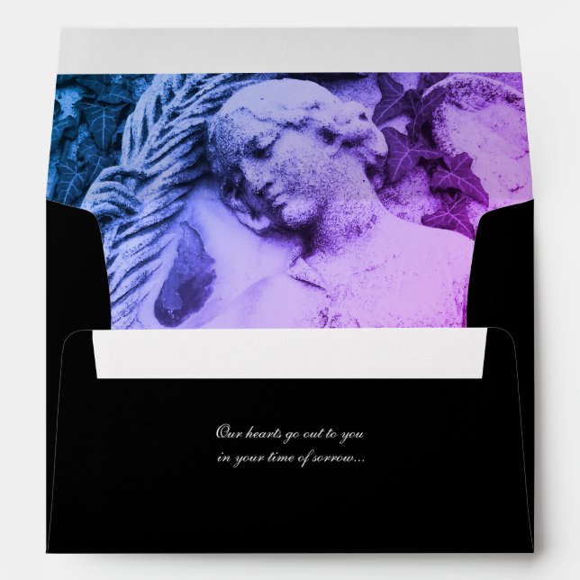 Memorial or Funeral Envelope - Mourning with Angel (Back (Bottom))