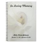 Memorial or Funeral Guest Book Notebook - Gardenia