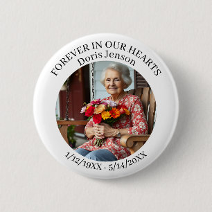 Memorial or Vigil Keepsake   Forever in our Hearts 2 Inch Round Button