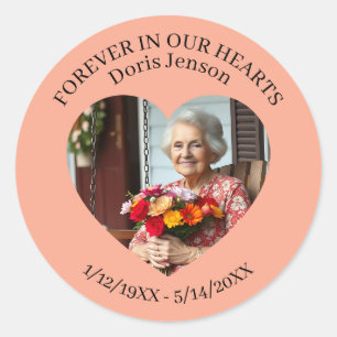 Memorial or Vigil Keepsake Forever in our Hearts Classic Round Sticker