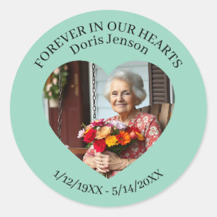 Memorial or Vigil Keepsake   Forever in our Hearts Classic Round Sticker