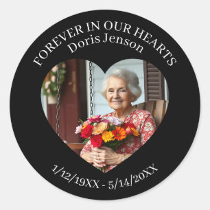 Memorial or Vigil Keepsake Forever in our Hearts Classic Round Sticker