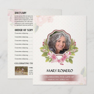 Memorial Order of Service Funeral Card