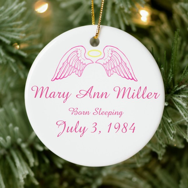 Memorial Ornament Angel Wings Halo PINK (Creator Uploaded)