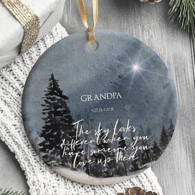 Memorial Ornament The sky looks different (Memorial Christmas ornament featuring the comforting phrase “The sky looks different when you have s)