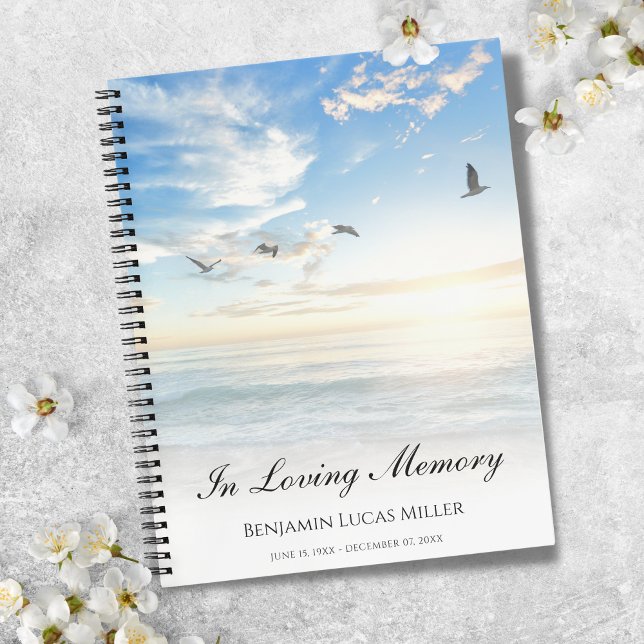 Memorial ou Funeral Beach Ocean Water Carnet (Créateur téléchargé)