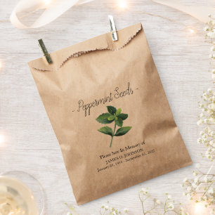 Memorial Peppermint Seed Funeral Favour Bag