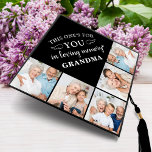 Memorial Personalized 5 Photo Collage Keepsake  Graduation Cap Topper<br><div class="desc">Honour your beloved Grandma on graduation day with a custom photo collage memorial graduation cap topper. This unique memorial keepsake graduation cap is the perfect gift for yourself, family or friends to pay tribute to your loved one. We hope your memorial graduation cap topper will bring you peace, joy and...</div>