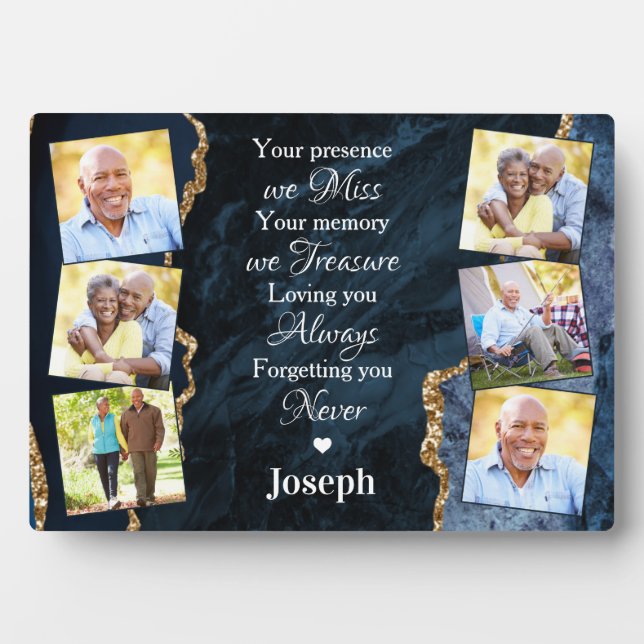 Memorial Personalized 6 Picture In Loving Memory Plaque (Front)