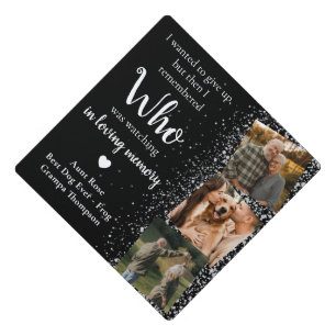 Memorial Personalized Modern Graduate 3 Photo Graduation Cap Topper