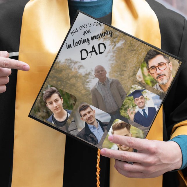 Memorial Personalized Photo Collage Graduation Cap Topper (Creator Uploaded)