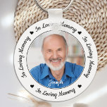 Memorial Personalized Photo In Loving Memory Keychain<br><div class="desc">Honor your loved one with a custom photo memorial keychain. This unique memorial keychain keepsake is the perfect gift for yourself, family or friends to pay tribute to your loved one. This memorial keychain features a black and white design with decorative script and hearts. Quote "In Loving Memory". Customize with...</div>