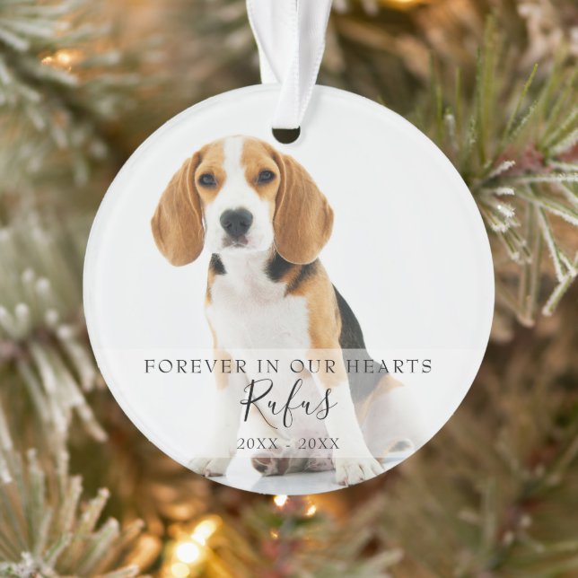 Memorial Pet Photo Dog Cat Christmas Ornament (Tree)