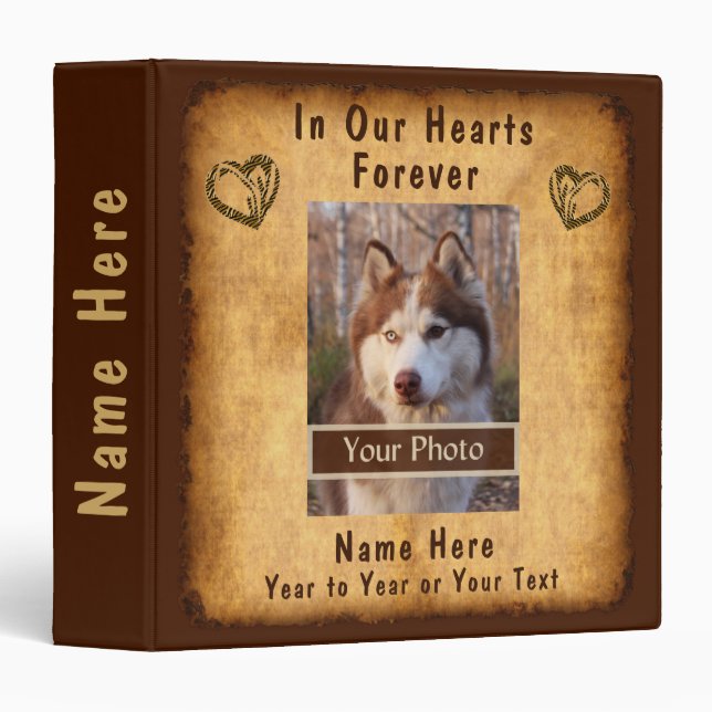 Memorial Photo Album Binder, Your Photo and Text Binder (Front/Spine)