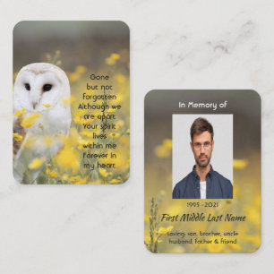  Memorial Photo Barn Owl Bird  Business Card