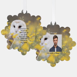 Memorial Photo Barn Owl Bird  Ornament Card